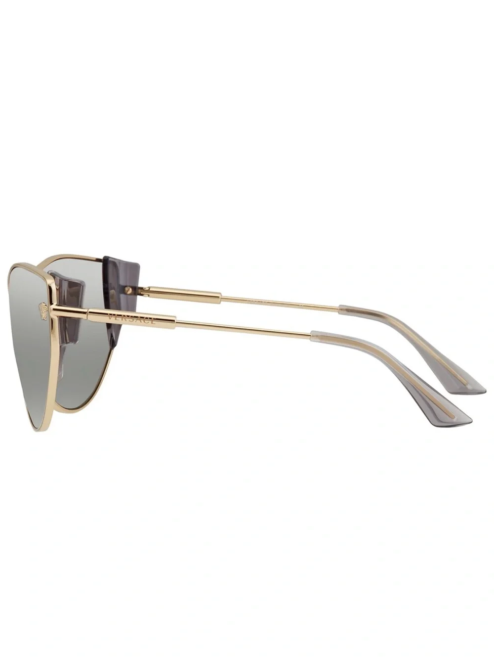 New Versace VE2239 12526G Gold-Tone Cat-Eye Sunglasses Silver Lenses Authentic